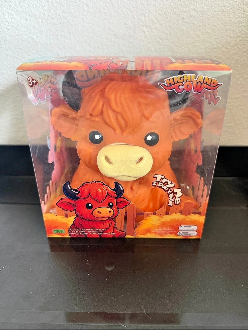 Jumbo Squishy - Highland Cow Plush Toy NWT Orange - Sealed in Box